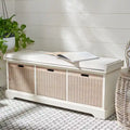 Banc de rangement capitonné à trois tiroirs - 47Lx15Px19H