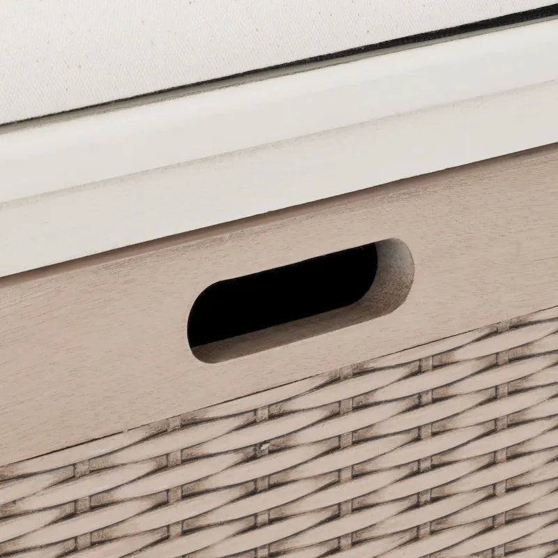 Banc de rangement capitonné à trois tiroirs - 47Lx15Px19H