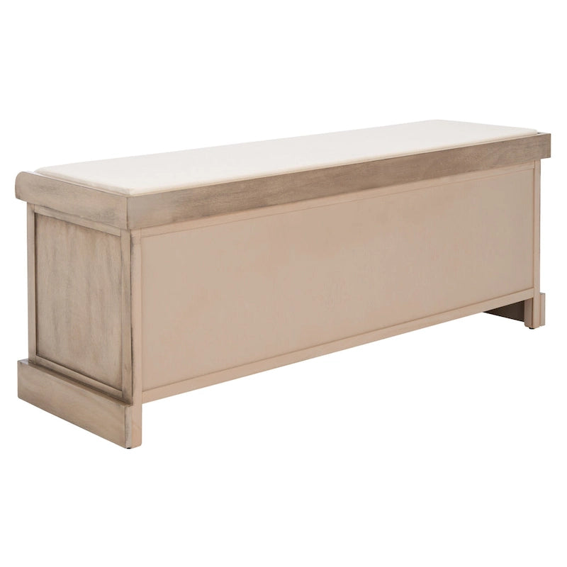 Banc de rangement capitonné à trois tiroirs - 47Lx15Px19H