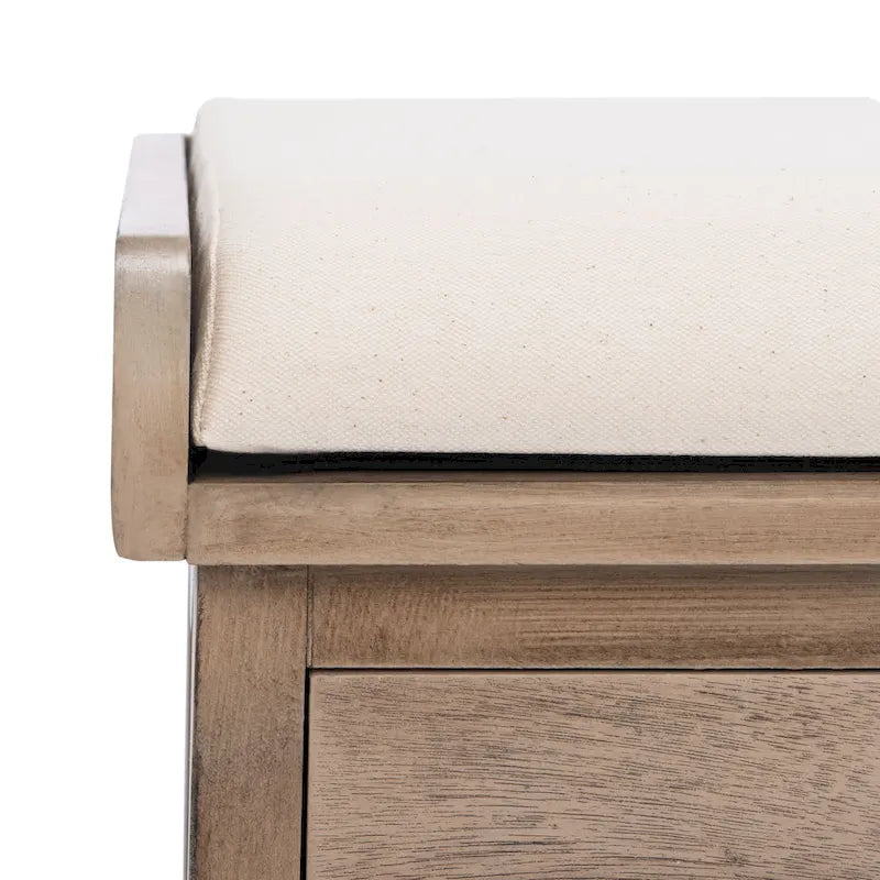 Banc de rangement capitonné à trois tiroirs - 47Lx15Px19H