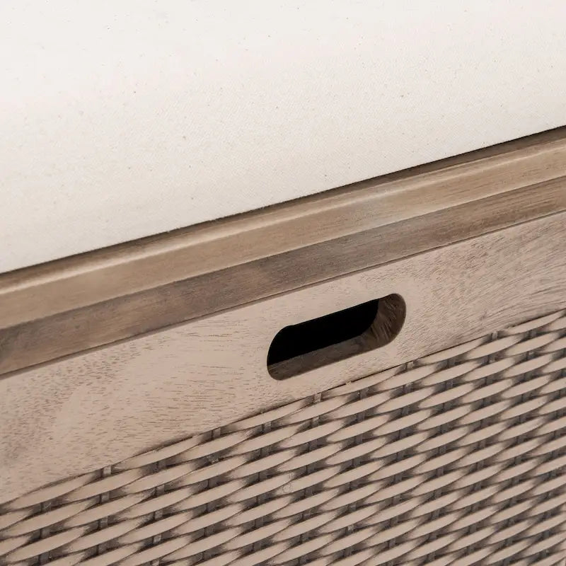 Banc de rangement capitonné à trois tiroirs - 47Lx15Px19H