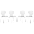 Chaise de salle à manger empilable en plastique avec pieds chromés, lot de 4 chaises d'appoint transparentes pour l'intérieur et l'extérieur