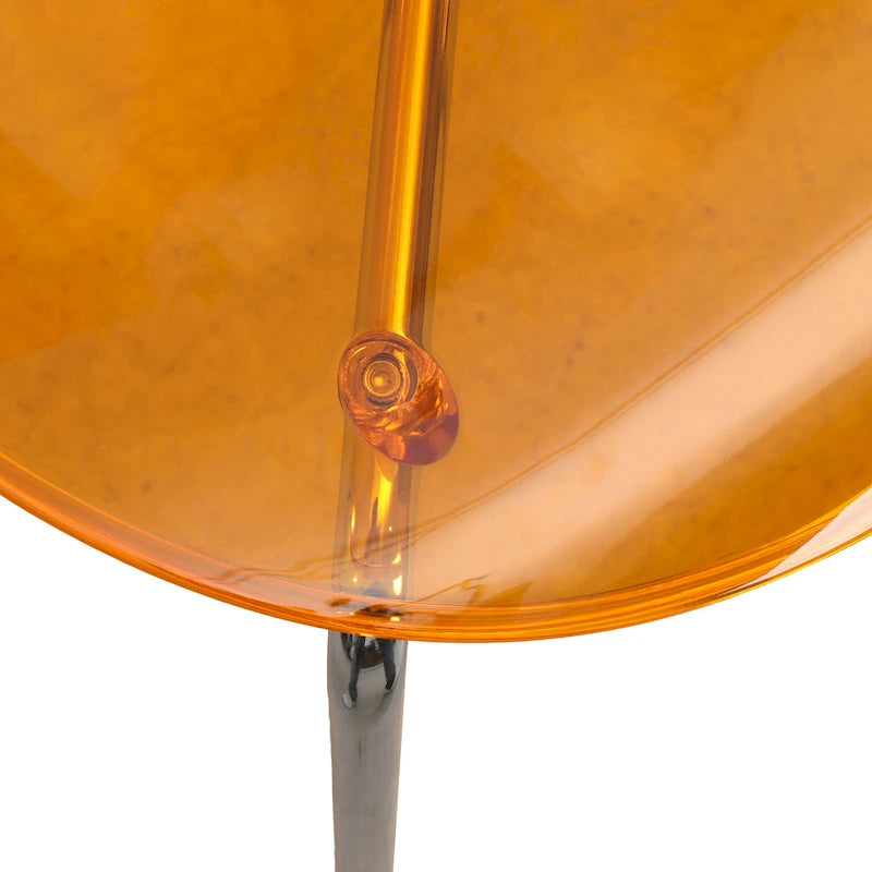 Chaise de salle à manger empilable en plastique avec pieds chromés, lot de 4 chaises d'appoint transparentes pour l'intérieur et l'extérieur