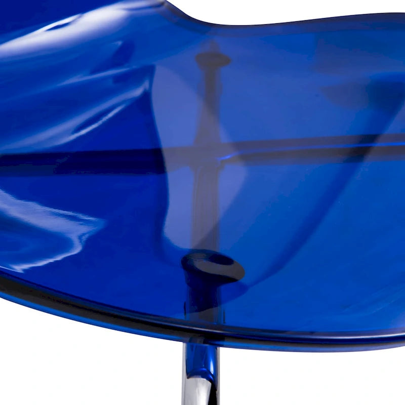 Chaise de salle à manger empilable en plastique avec pieds chromés, lot de 4 chaises d'appoint transparentes pour l'intérieur et l'extérieur