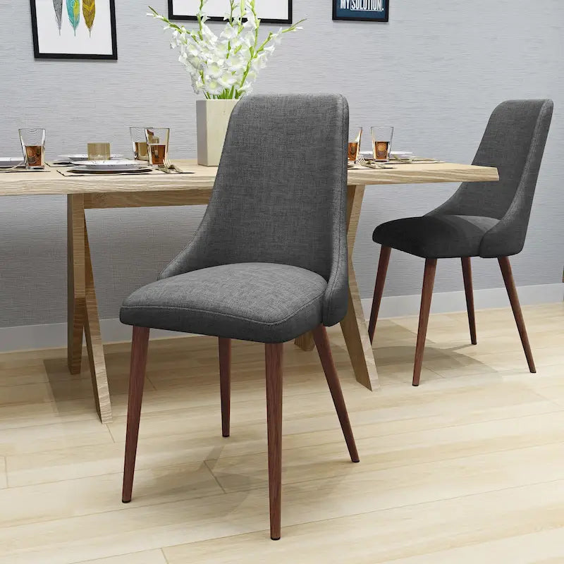 Chaises de salle à manger en tissu de style médiéval (lot de 2)