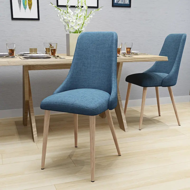 Chaises de salle à manger en tissu de style médiéval (lot de 2)