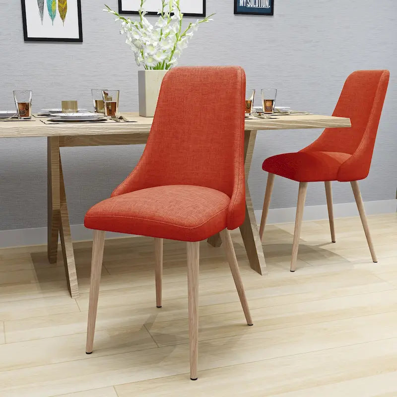 Chaises de salle à manger en tissu de style médiéval (lot de 2)