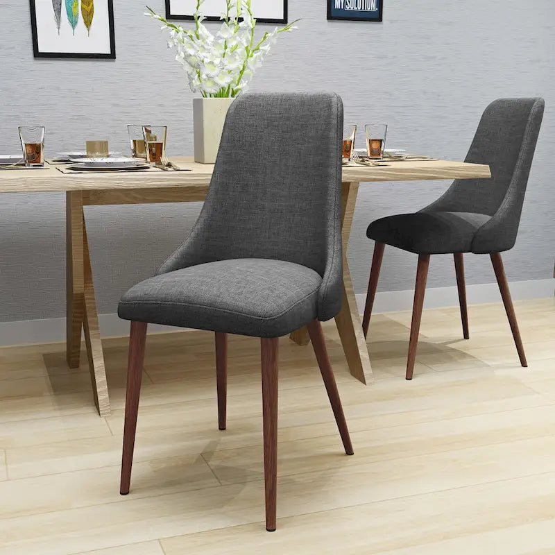 Chaises de salle à manger en tissu de style médiéval (lot de 2)