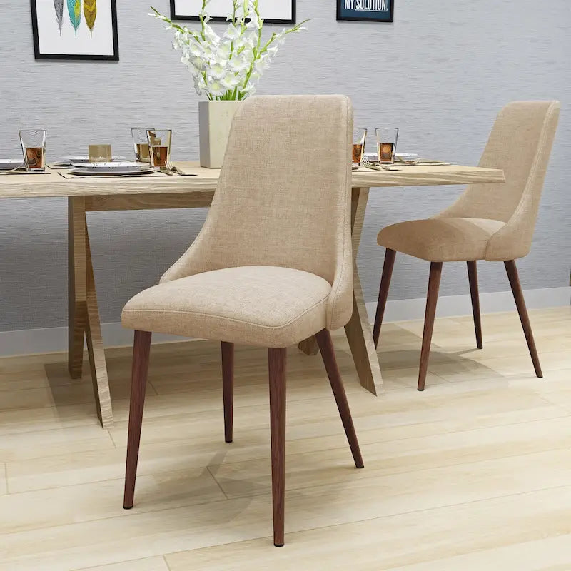Chaises de salle à manger en tissu de style médiéval (lot de 2)