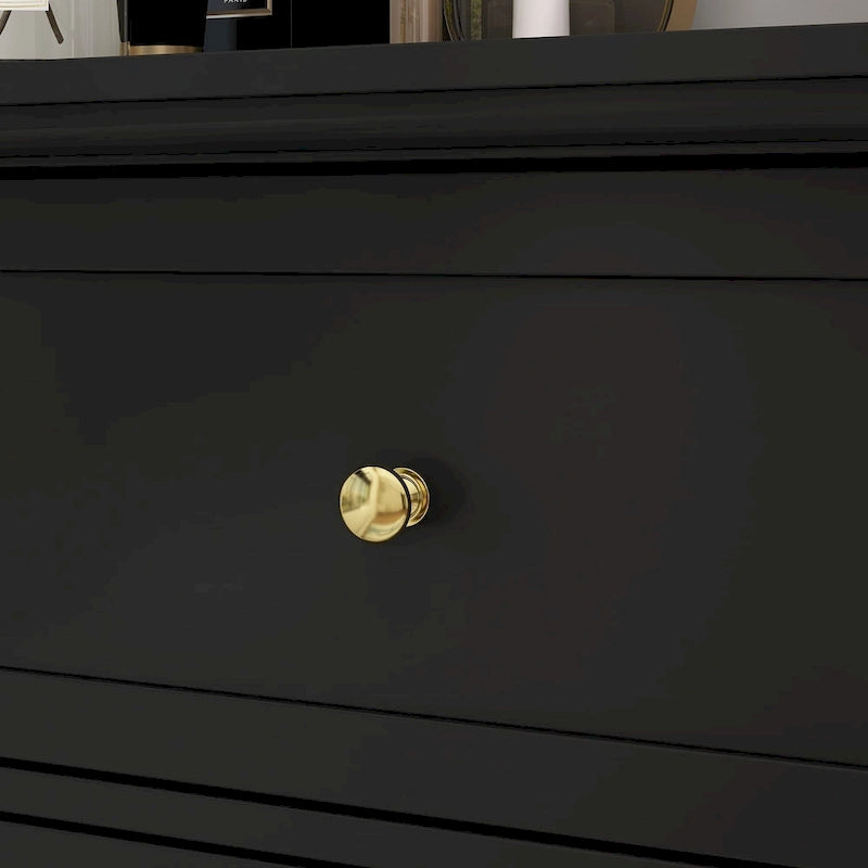Commode de chambre laquée avec tiroirs profonds, en bois, 6 tiroirs