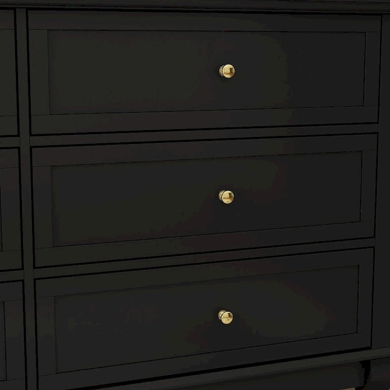 Commode de chambre laquée avec tiroirs profonds, en bois, 6 tiroirs