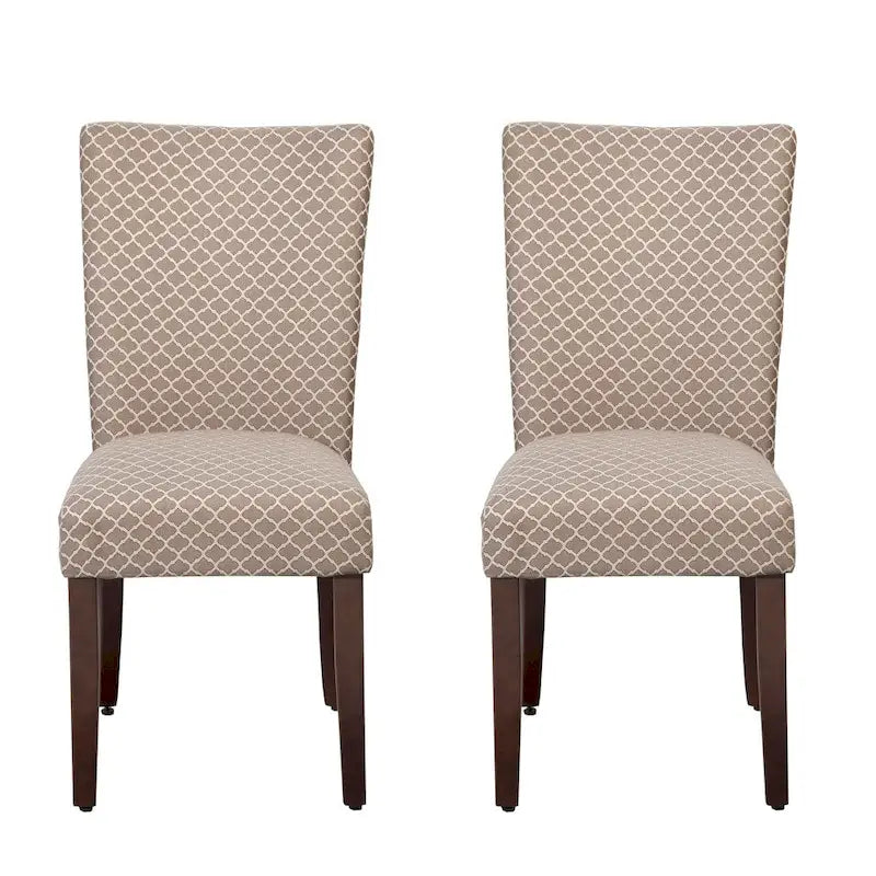 Fauteuils de pasteur (lot de 2) motif trèfle à quatre feuilles de couleur crème moka