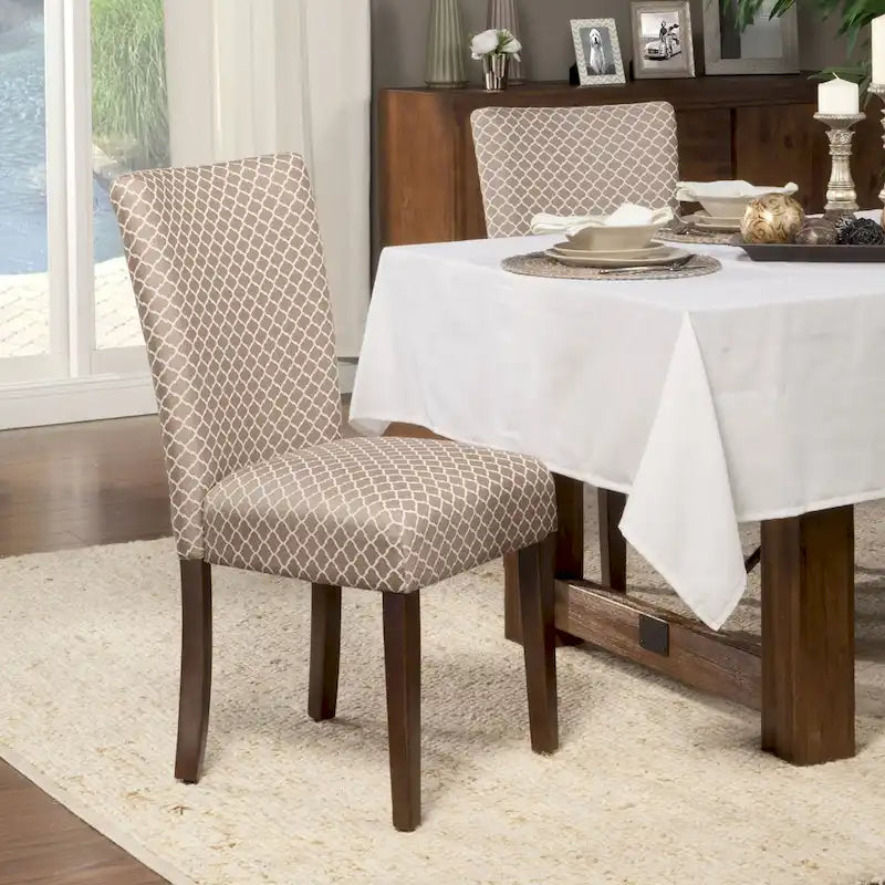 Fauteuils de pasteur (lot de 2) motif trèfle à quatre feuilles de couleur crème moka