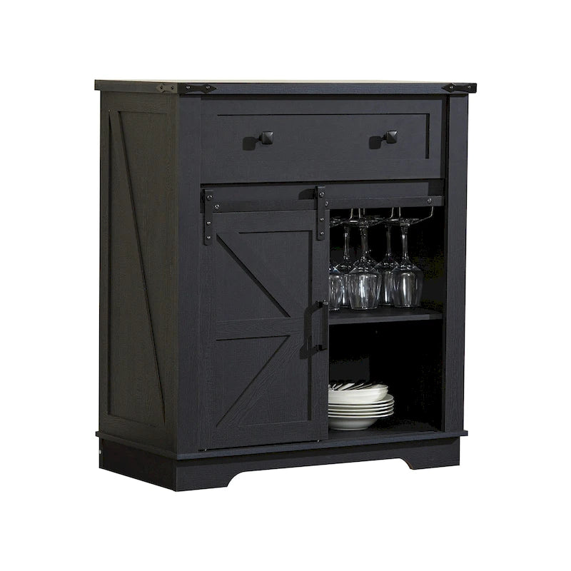 Meuble de bar à café rustique, buffet de cuisine et vaisselier pour salle à manger, salon, entrée