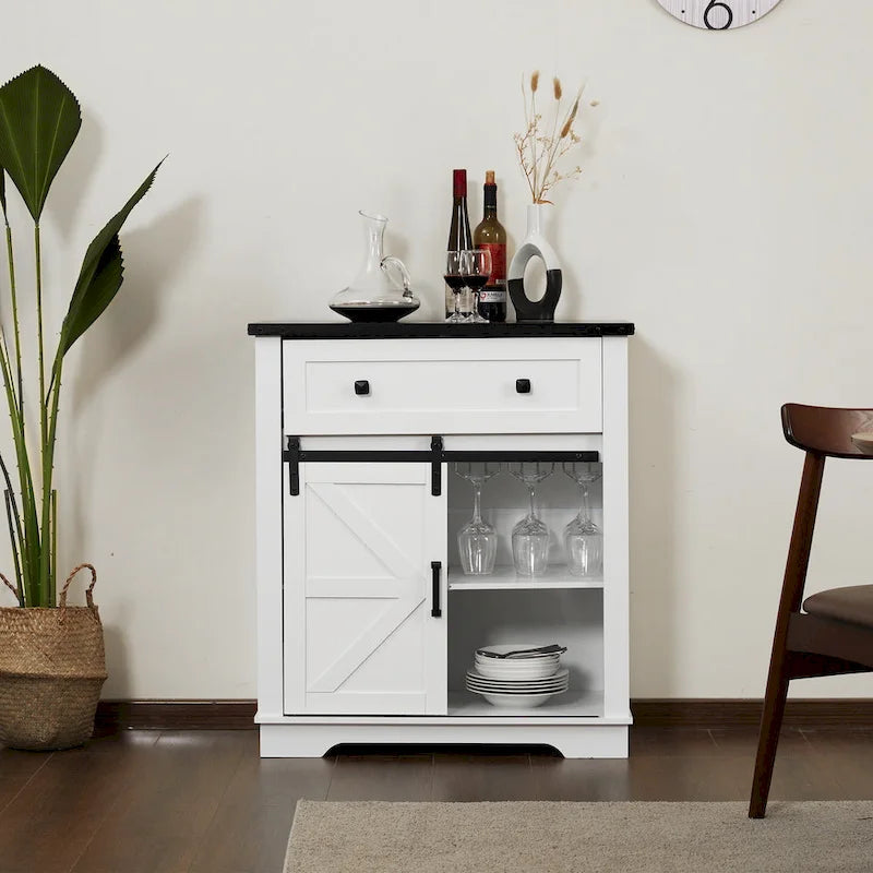 Meuble de bar à café rustique, buffet de cuisine et vaisselier pour salle à manger, salon, entrée