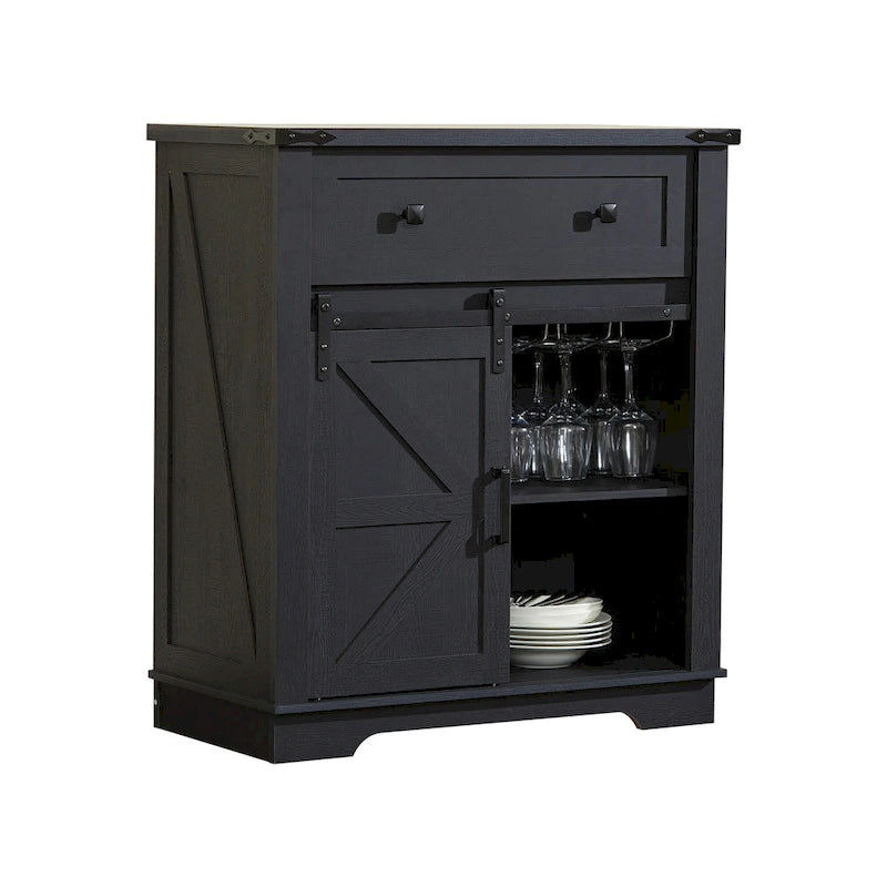 Meuble de bar à café rustique, buffet de cuisine et vaisselier pour salle à manger, salon, entrée