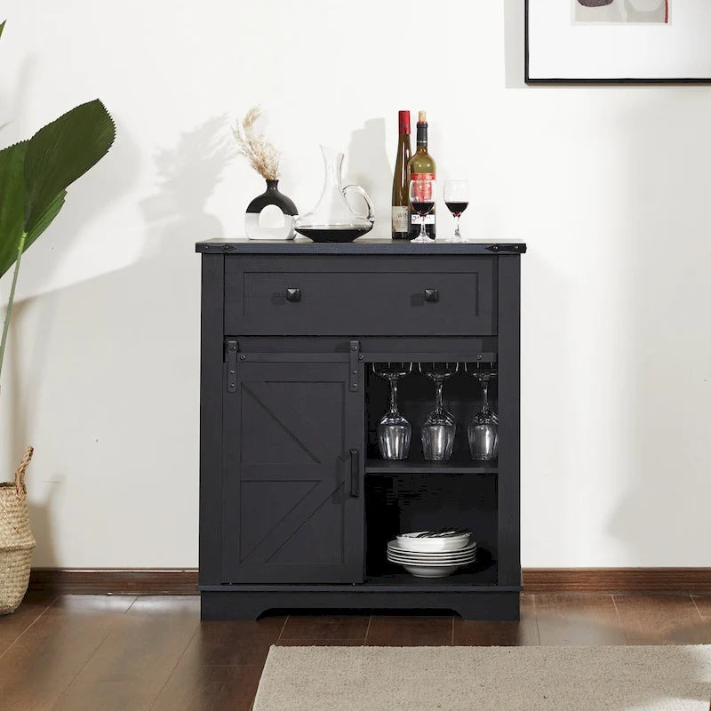 Meuble de bar à café rustique, buffet de cuisine et vaisselier pour salle à manger, salon, entrée