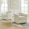 Ensemble de chaises baquets pivotantes ergonomiques modernes avec coussins moelleux bouclés (deux pièces)