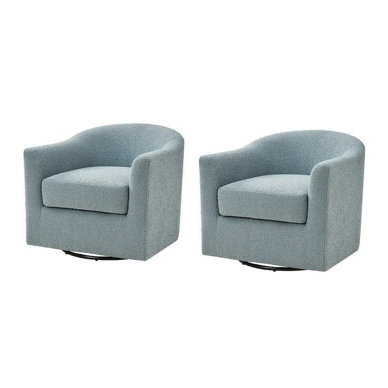 Ensemble de chaises baquets pivotantes ergonomiques modernes avec coussins moelleux bouclés (deux pièces)