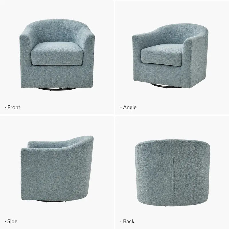 Ensemble de chaises baquets pivotantes ergonomiques modernes avec coussins moelleux bouclés (deux pièces)