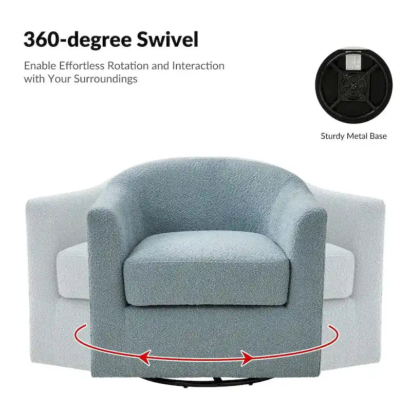 Ensemble de chaises baquets pivotantes ergonomiques modernes avec coussins moelleux bouclés (deux pièces)