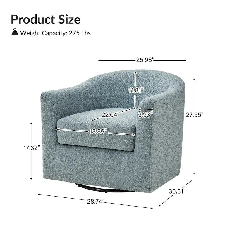 Ensemble de chaises baquets pivotantes ergonomiques modernes avec coussins moelleux bouclés (deux pièces)