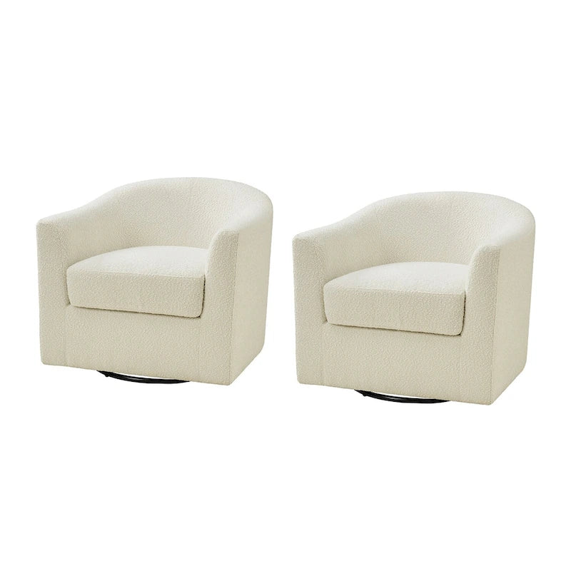 Ensemble de chaises baquets pivotantes ergonomiques modernes avec coussins moelleux bouclés (deux pièces)