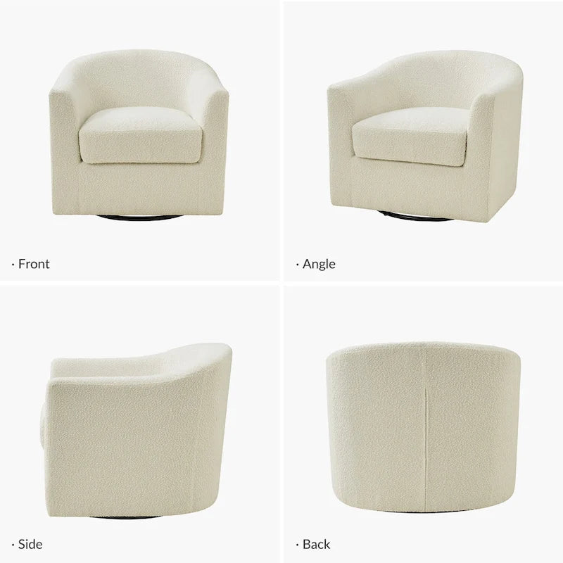 Ensemble de chaises baquets pivotantes ergonomiques modernes avec coussins moelleux bouclés (deux pièces)