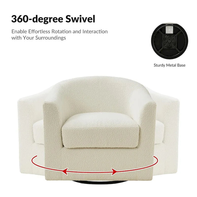 Ensemble de chaises baquets pivotantes ergonomiques modernes avec coussins moelleux bouclés (deux pièces)