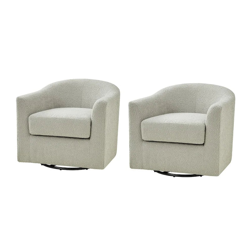 Ensemble de chaises baquets pivotantes ergonomiques modernes avec coussins moelleux bouclés (deux pièces)