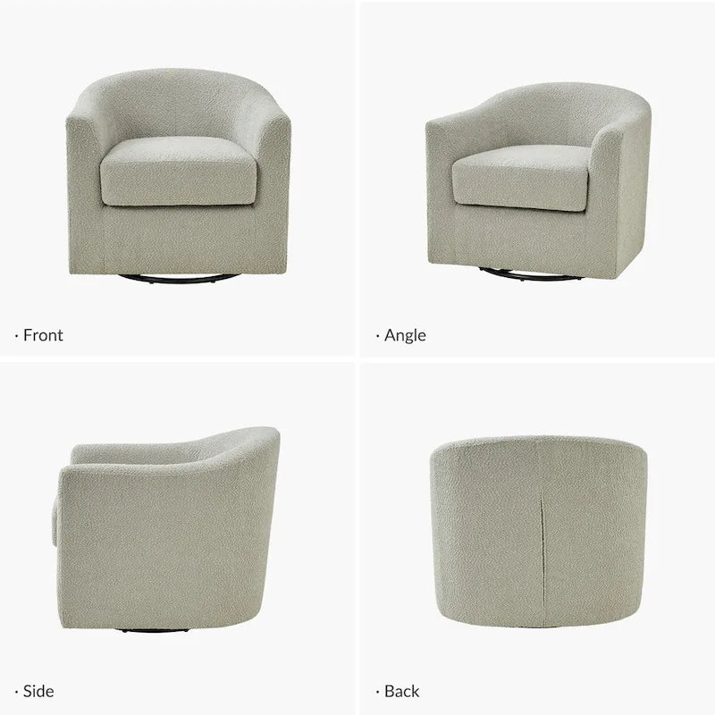Ensemble de chaises baquets pivotantes ergonomiques modernes avec coussins moelleux bouclés (deux pièces)