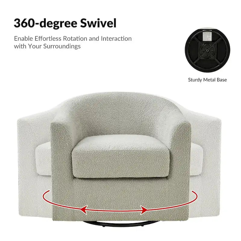 Ensemble de chaises baquets pivotantes ergonomiques modernes avec coussins moelleux bouclés (deux pièces)