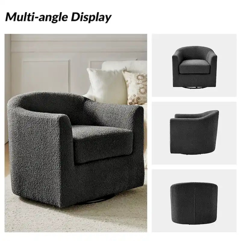 Ensemble de chaises baquets pivotantes ergonomiques modernes avec coussins moelleux bouclés (deux pièces)
