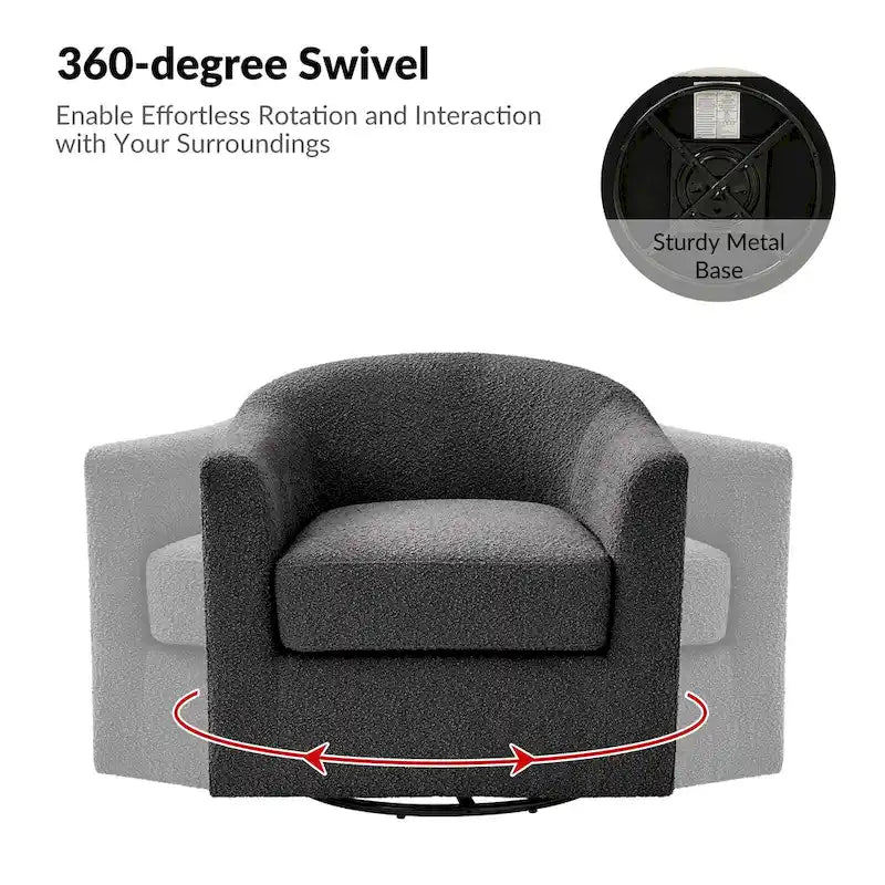Ensemble de chaises baquets pivotantes ergonomiques modernes avec coussins moelleux bouclés (deux pièces)