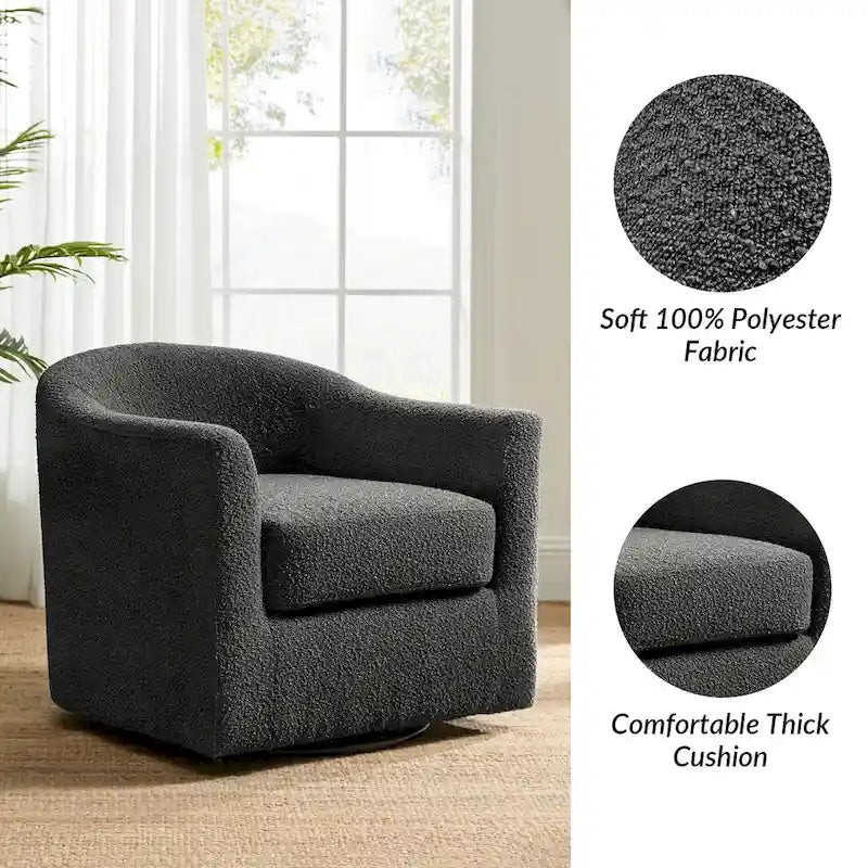 Ensemble de chaises baquets pivotantes ergonomiques modernes avec coussins moelleux bouclés (deux pièces)