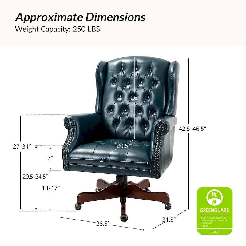 Fauteuil de direction pivotant moderne avec dossier capitonné