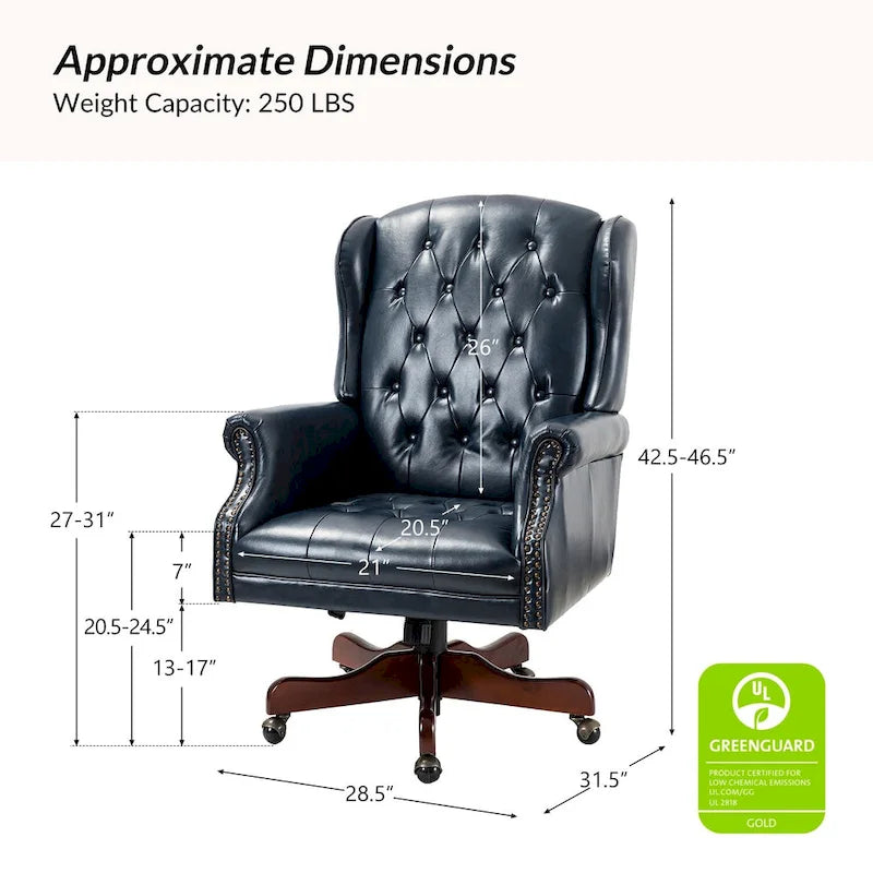 Fauteuil de direction pivotant moderne avec dossier capitonné