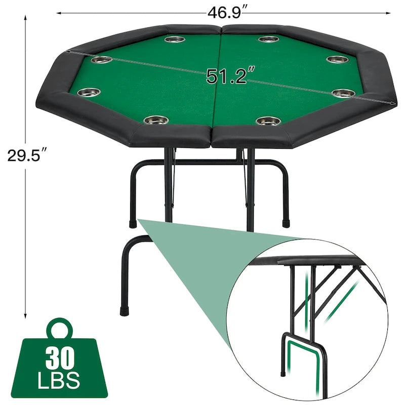Table de poker 8 joueurs pour jeux de casino et loisirs