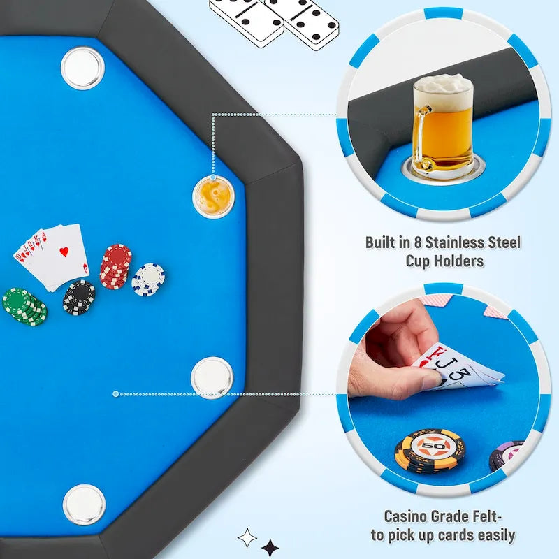 Table de poker 8 joueurs pour jeux de casino et loisirs