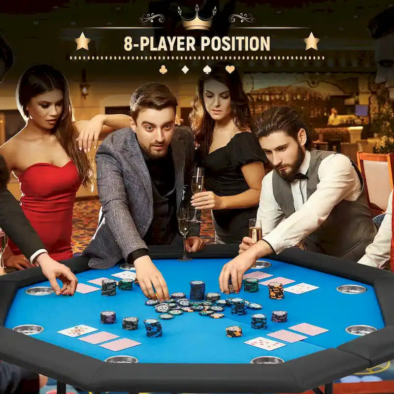 Table de poker 8 joueurs pour jeux de casino et loisirs