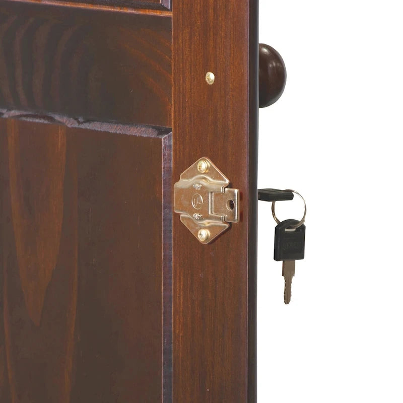 Armoire intelligente 100 % bois massif avec 2 tiroirs et poignées en métal ou en bois.