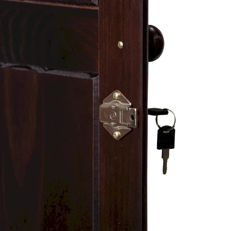 Armoire intelligente 100 % bois massif avec 2 tiroirs et poignées en métal ou en bois.