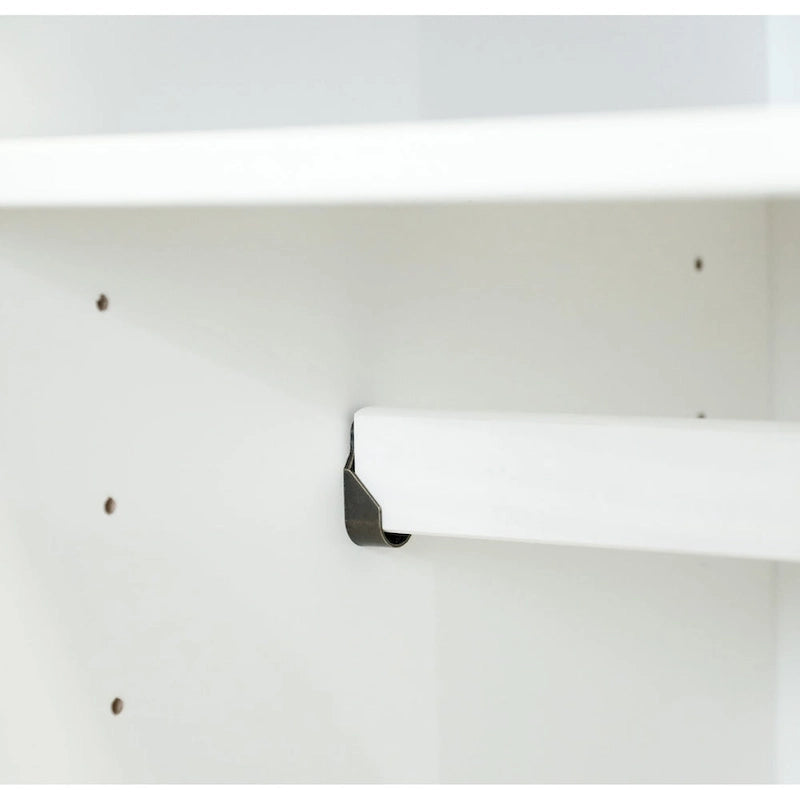Armoire intelligente 100 % bois massif avec 2 tiroirs et poignées en métal ou en bois.