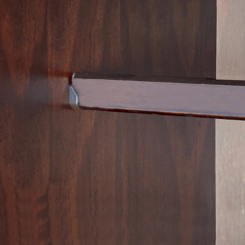 Armoire intelligente 100 % bois massif avec 2 tiroirs et poignées en métal ou en bois.