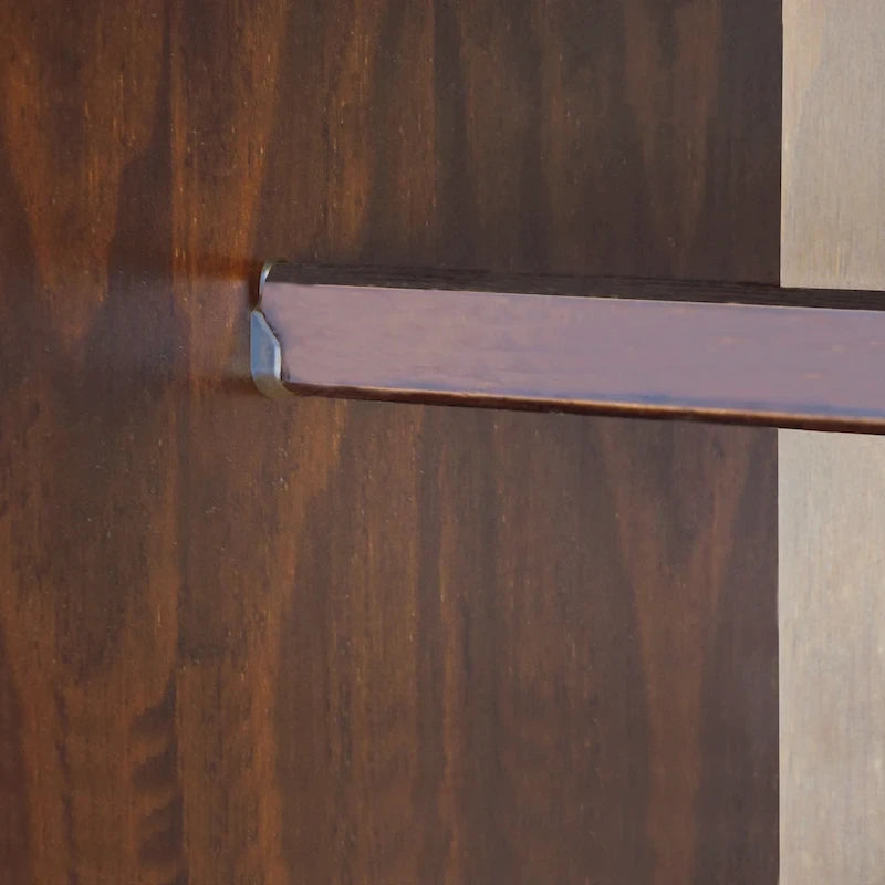 Armoire intelligente 100 % bois massif avec 2 tiroirs et poignées en métal ou en bois.