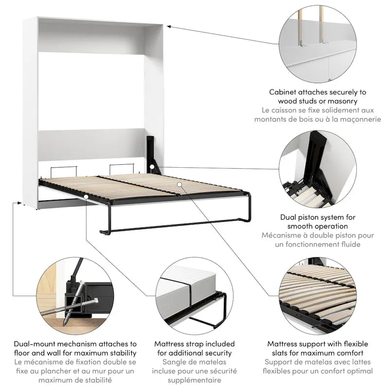 Lit escamotable Queen size peu encombrant