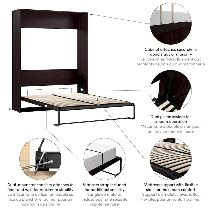 Lit escamotable Queen size peu encombrant