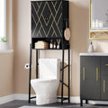 Étagère de rangement haute de 67 po pour toilettes avec base en métal au-dessus des toilettes