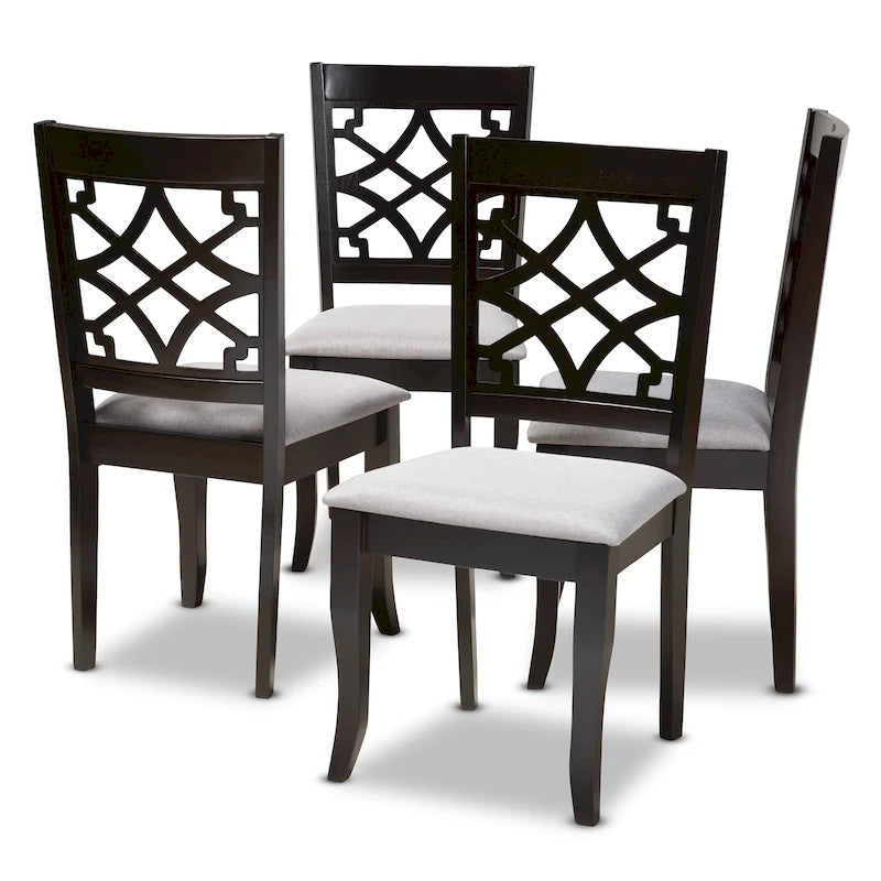 Ensemble de 4 chaises de salle à manger en tissu, modernes et contemporaines