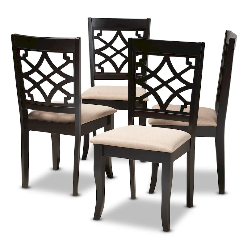 Ensemble de 4 chaises de salle à manger en tissu, modernes et contemporaines